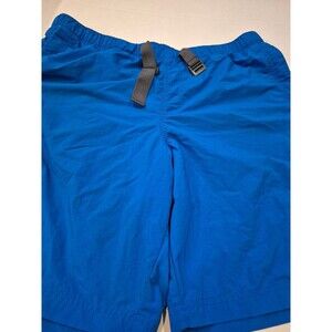 Mens Columbia Belted Omni-Shade Swim Trunks Shorts 9" Blue 100% Nylon Sz L